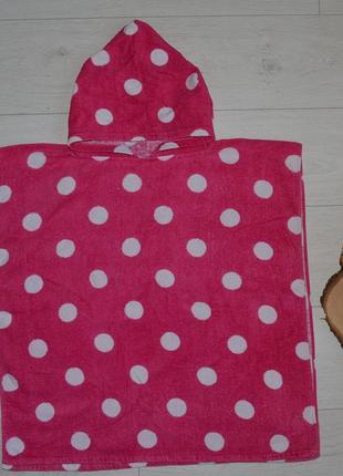 Фирменное детское полотенце пончо девочке махровое горохи2 фото
