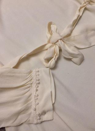 Ошатна молочна блуза h&m з поясом на поясі, нова з біркою розпродаж залишків!3 фото