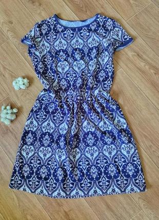 Симпатичное платье принт женское мини