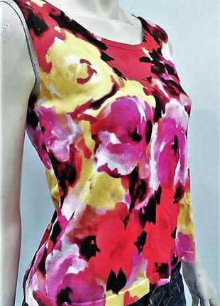 Топ, блуза в принт с круглым вырезом m-l