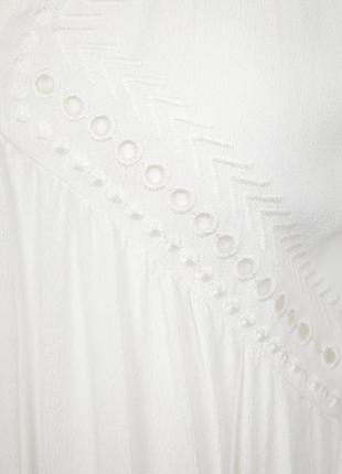 Suncoo paris дизайнерское белое платье пляжное туника с вышивкой кружевом рюши хиппи бохо runholz8 фото