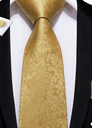 Краватка золотистий перелив шовковий шовк атласний шовк. розкішний королівський шикарнейший1 фото