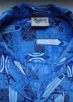 Рубашка  гавайская royal creations hawaii usa гавайка (xl)3 фото