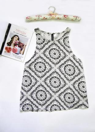 Стильний топ в етно принт віскоза/натуральний річний топ