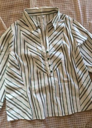 Стильная летняя блуза в полоску большого размера marks&spencer2 фото