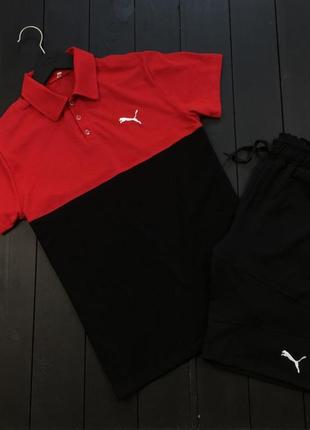 Стильный мужской летний спортивный костюм Shoes puma поло шорты пума