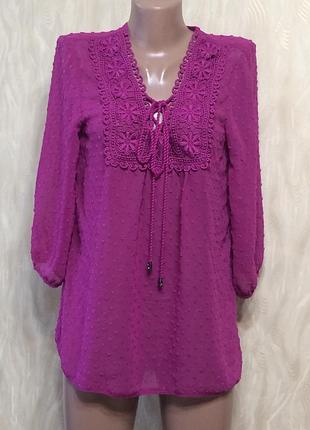 Красивая блуза с кружевом tu (индия), р.10