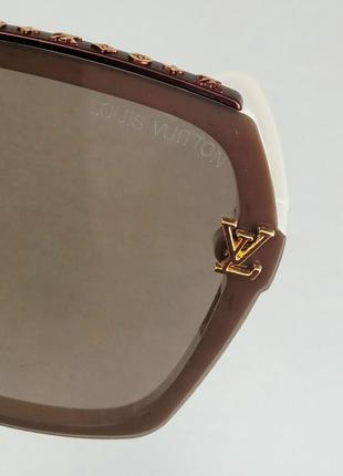 Louis vuitton жіночі сонцезахисні окуляри модні великі бежевий градієнт в молочній оправі9 фото
