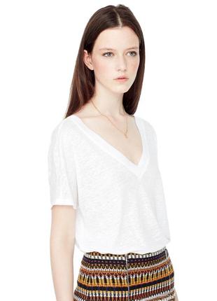 Жіноча біла футболка mango100% льон, p. xl (50 - 52)