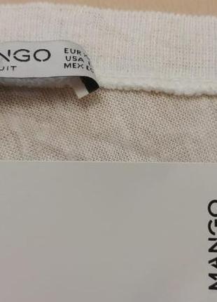 Жіноча біла футболка mango100% льон, p. xl (50 - 52)4 фото