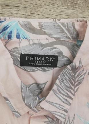 Фирменная стильная натуральная рубашка тропический принт primark 100% коттон6 фото