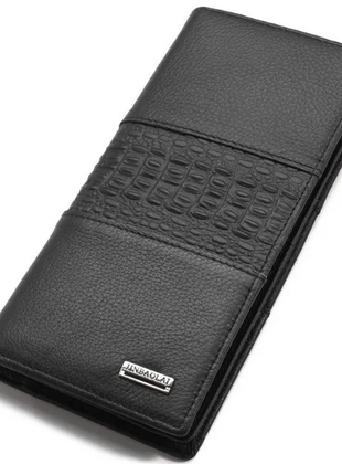 Мужской кожаный шкіряний черный кошелек гаманець портмоне клатч из натуральной кожи2 фото