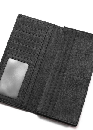 Мужской кожаный шкіряний черный кошелек гаманець портмоне клатч из натуральной кожи8 фото