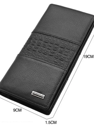 Мужской кожаный шкіряний черный кошелек гаманець портмоне клатч из натуральной кожи4 фото