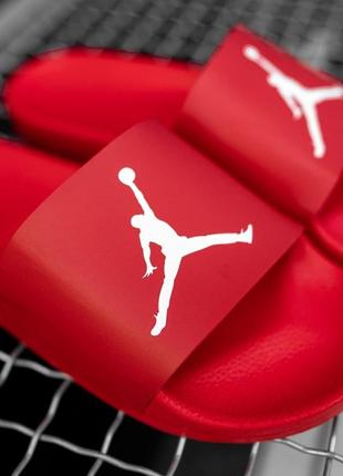 Шлепанцы мужские jordan red снижка / мужские тапочки красные скидка sale3 фото