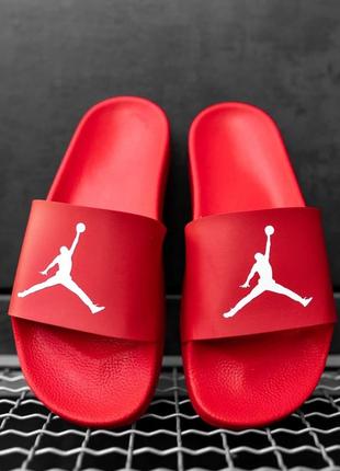 Шлепанцы мужские jordan red снижка / мужские тапочки красные скидка sale5 фото