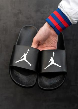 Шльопанці чоловічі jordan black знижка / тапки чоловічі чорні знижка sale
