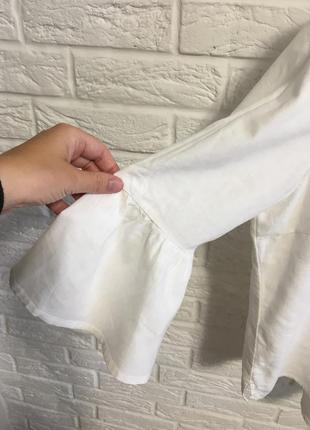 Коттоново льняная белая блузка5 фото