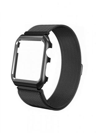 Металлический ремешок для apple watch 1/2/3/4/5 usams magnetic loop strap 38/40mm|. black5 фото