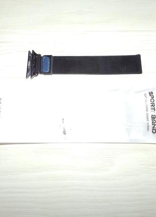 Металлический ремешок для apple watch 1/2/3/4/5 usams magnetic loop strap 38/40mm|. black2 фото