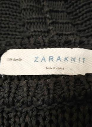 Zara knit турция кофточка чёрная красивая спинка из двух частей женская кардиган вязаный9 фото