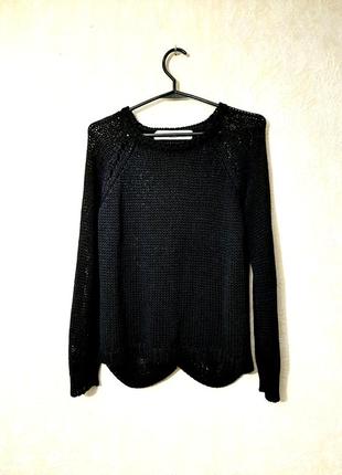 Zara knit турция кофточка чёрная красивая спинка из двух частей женская кардиган вязаный3 фото