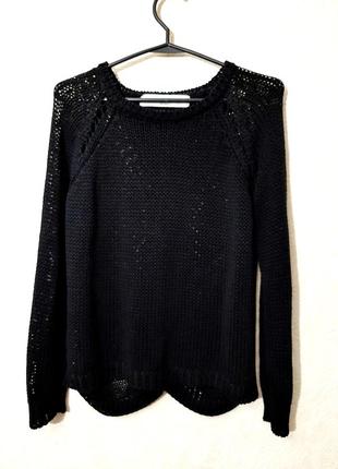 Zara knit турция кофточка чёрная красивая спинка из двух частей женская кардиган вязаный2 фото