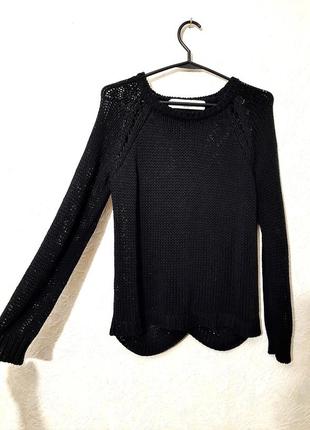 Zara knit турция кофточка чёрная красивая спинка из двух частей женская кардиган вязаный