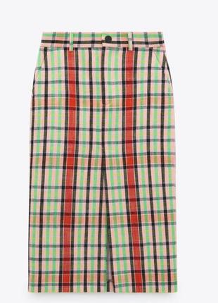 Новая женская юбка-миди зара из рельефной ткани, новая коллекция, размер xxl4 фото