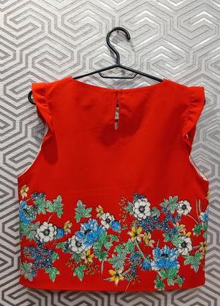 Шикарна червона блузка з квітковим принтом zara6 фото
