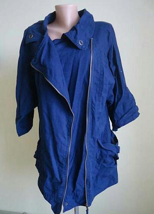 Куртка пиджак тренч лен 3/4 рукав