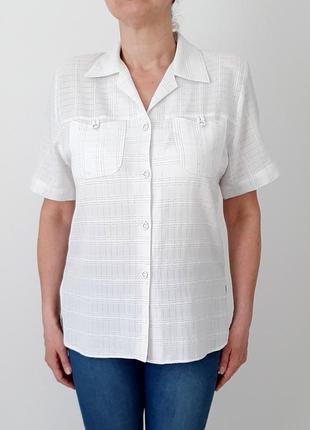 Maste красивая блузка рубашка летняя белая с коротким рукавом вискоза женская3 фото