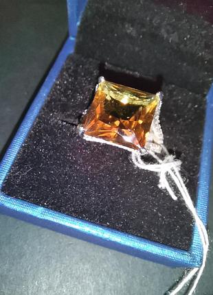 Срібне нове кільце, султанит, діаспор, фіаніти, 925