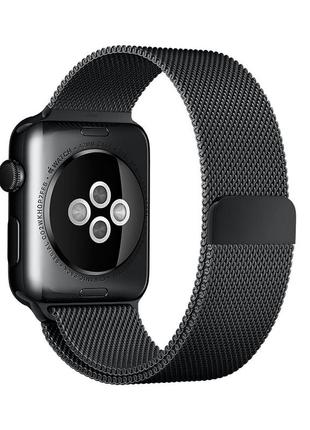 Ремешок apple watch 42/44mm milanese loop 316l magnetic clousure black1 фото