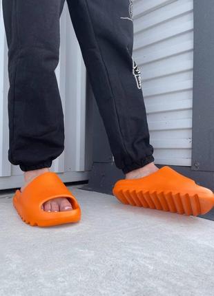 Сланцы женские, мужские adidas yeezy slides enflame orange оранжевые (адидас изи, сандалі)5 фото