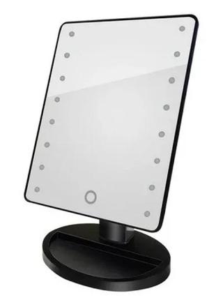 Настольное зеркало для макияжа mirror c led подсветкой 16 диодов квадратное дзеркало квадратне2 фото