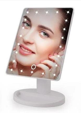 Зеркало с подсветкой для макияжа - large led mirror белый2 фото