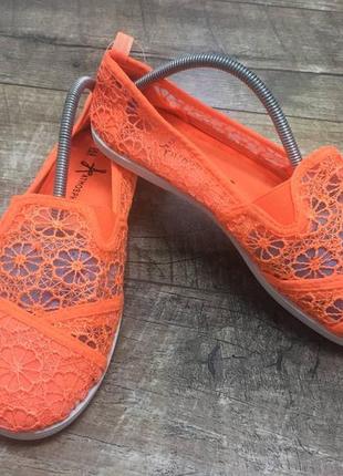 Коралловые кружевные мокасины мокасини макаси atmosphere 38