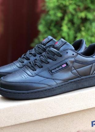 Стильные женские кроссовки кеды демисезонные reebok черные