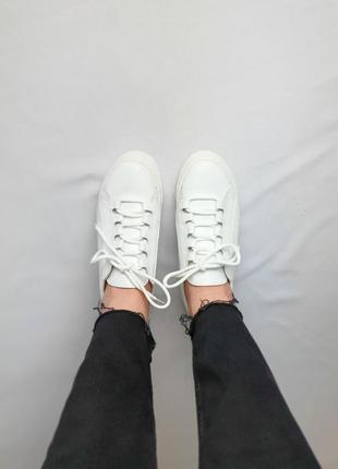 Кроссовки белые натуральная кожа женские кеды кросівки білі жіночі6 фото