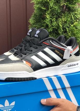 Стильні чоловічі кросівки, кеди демісезонні adidas white shoe rear rack system чорні