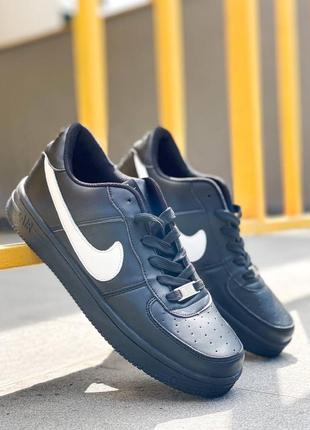 Топовые мужские кроссовки кеды демисезонные nike air force чёрные найк форс