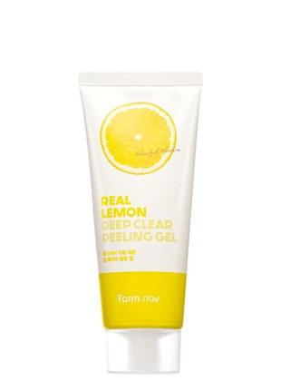 Пілінг-гель з екстрактом лимона farmstay real lemon deep clear gel peeling2 фото