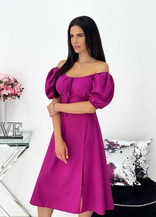 Модное платье в цвете фуксии2 фото