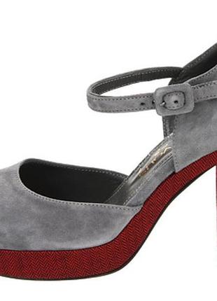 Marchez vous, оригинальные туфли на каблуке, платформе, натуральная замша, новые, на узкую ногу5 фото