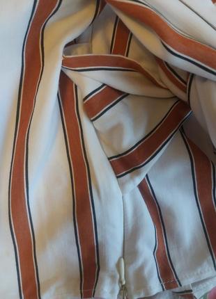 Блуза в полоску с завязками спереди7 фото