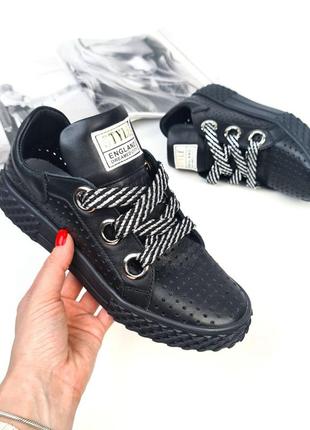 Літні кеди з натуральної шкіри