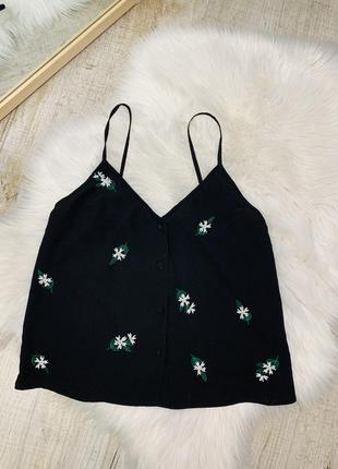 Майка з вишивкою topshop рр xs-s