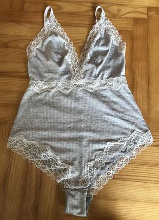 H&m-боди из микрофибры с кружевом! р.-s