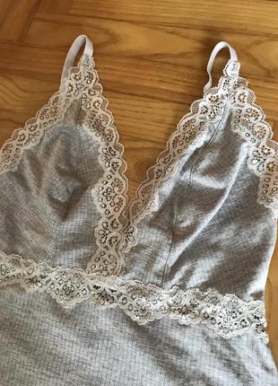 H&m-боди из микрофибры с кружевом! р.-s